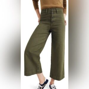Madewell Emmett Crop Women’s Size 27 K1660 Button Fly Pants Green